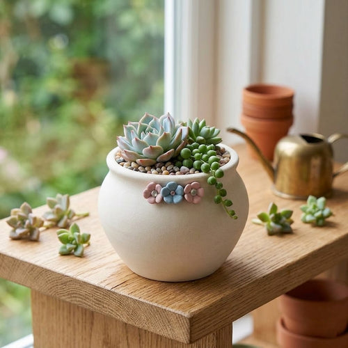 The Artisan Bisque Succulent Vessel | 5-Decal Vessel