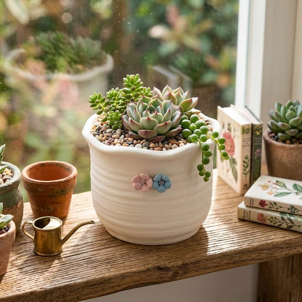 The Artisan Bisque Succulent Vessel | 4-Decal Vessel
