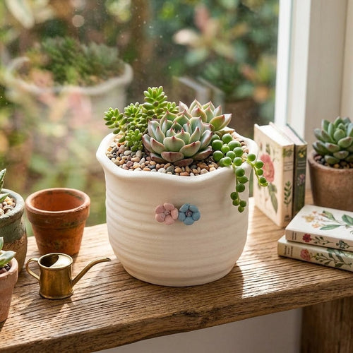 The Artisan Bisque Succulent Vessel | 4-Decal Vessel